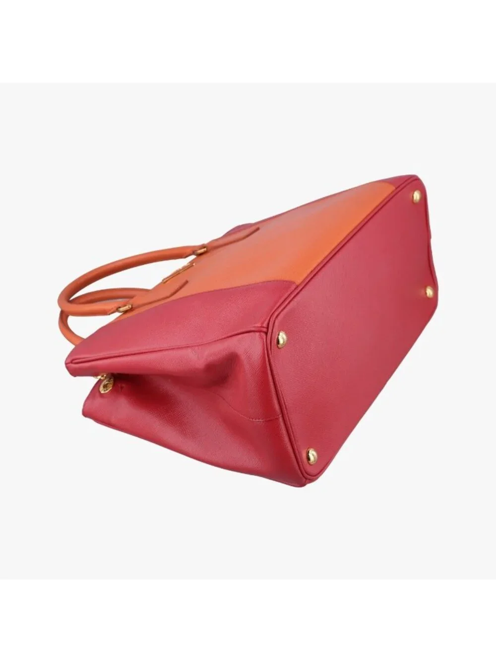 Prada Galleria Orange Red Saffiano Leather 14 Shoulder Bag